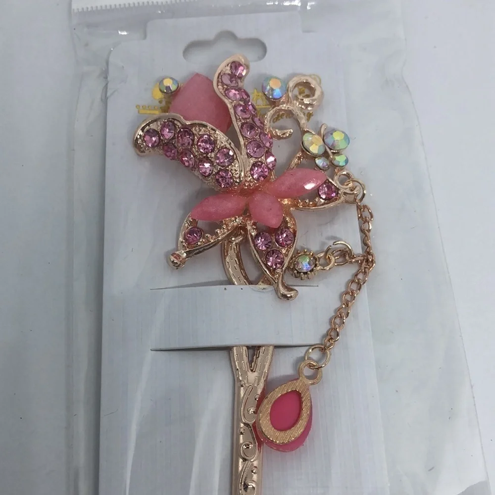 RHINESTONE Metal Hair Stick Chinese Asian Hairpin Chignon  Regal New